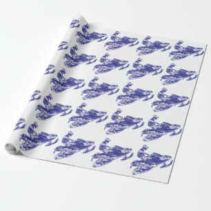 Camouflage Blue Snowmobiler Geschenkpapier