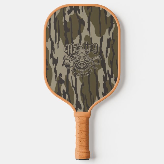 Camouflage Boar Jagd Wildschweine Pickleball Schläger (Vorderseite)
