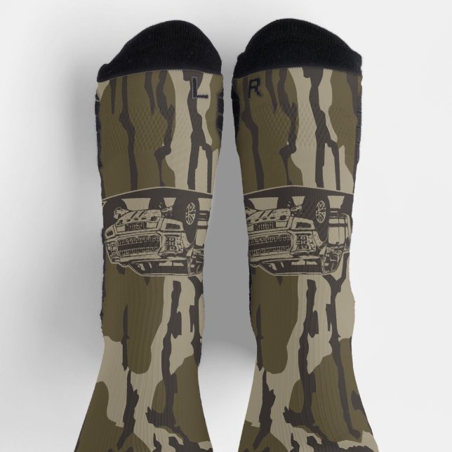 Camouflage Bottland LKW Off Road Jagd Camouflage Socken (Oben)