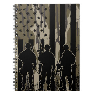 Camouflage Bottomland - Amerikanische Flagge & Sol Notizblock