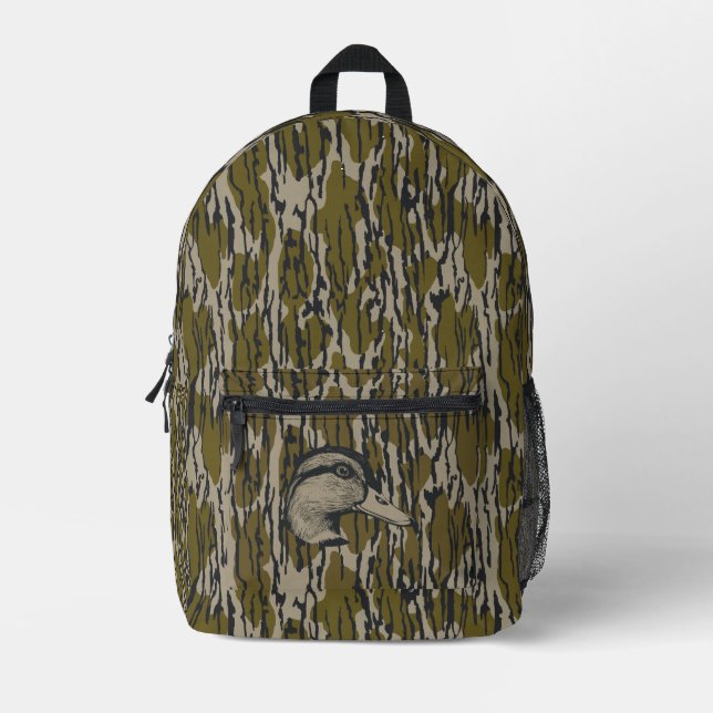 Camouflage Bottomland Wasservögel Ente Jagd Bedruckter Rucksack (Vorderseite)