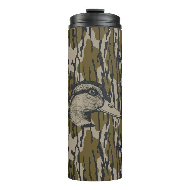 Camouflage Bottomland Wasservögel Ente Jagd Thermosbecher (Vorderseite)