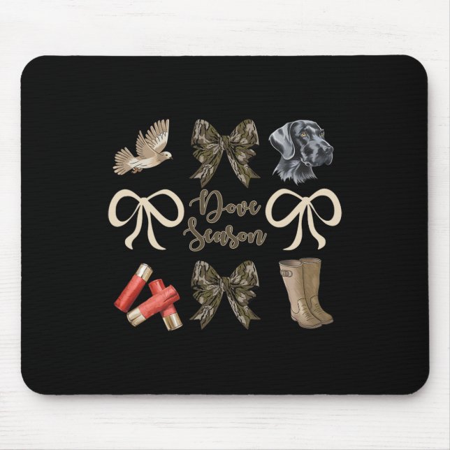 Camouflage Bow Coquette Taubensaison Jagd Taubenjä Mousepad (Vorne)