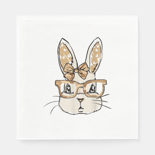 Camouflage Brille Camouflage Krawatte Bow Bunny Fa Serviette (Vorderseite)