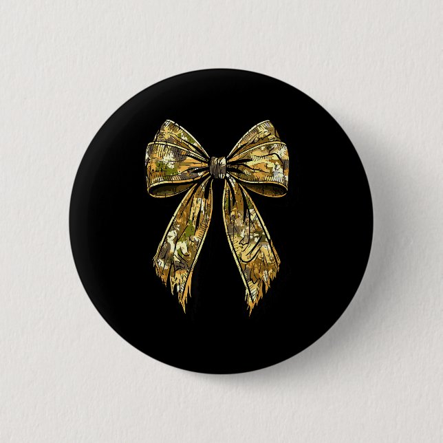 Camouflage Camo Bow Hunting Girl  Button (Vorderseite)