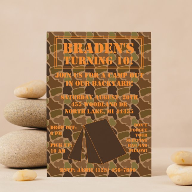 Camouflage Camouflage Backyard Campout Einladung (Von Creator hochgeladen)