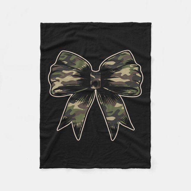 Camouflage Camouflage Bow Camouflage Coquette Bow  Fleecedecke (Vorderseite)