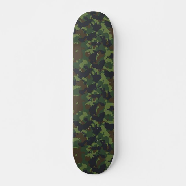 Camouflage Camouflage Brown Green Army Woodland Skateboard (Vorne)