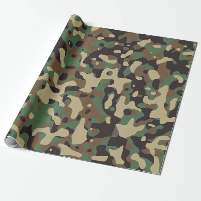 Camouflage Camouflage Green Brown Beige Heer Milit Geschenkpapier (Ungerollt)