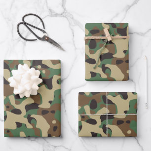 Camouflage Camouflage Green Brown Beige Heer Milit Geschenkpapier Set