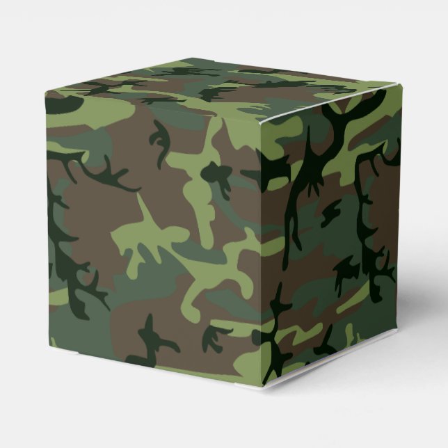 Camouflage Camouflage Grünbraunes Muster Geschenkschachtel (Rückseite)