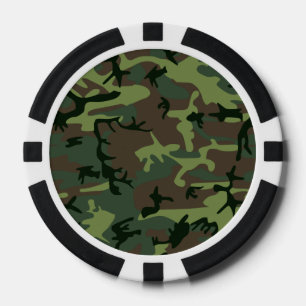 Camouflage Camouflage Grünbraunes Muster Pokerchips