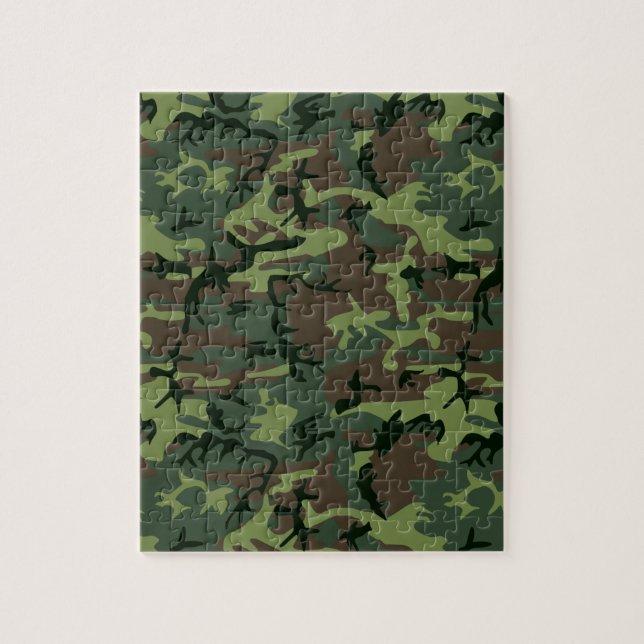 Camouflage Camouflage Grünbraunes Muster Puzzle (Vertikal)