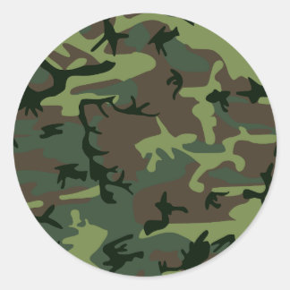 Camouflage Camouflage Grünbraunes Muster Runder Aufkleber