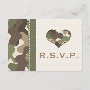 Camouflage Camouflage Heart UAWG Response Cards RSVP Karte