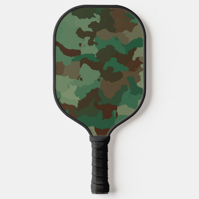 Camouflage Camouflage Militärischer Mit Monogramm  Pickleball Schläger (Vorderseite)
