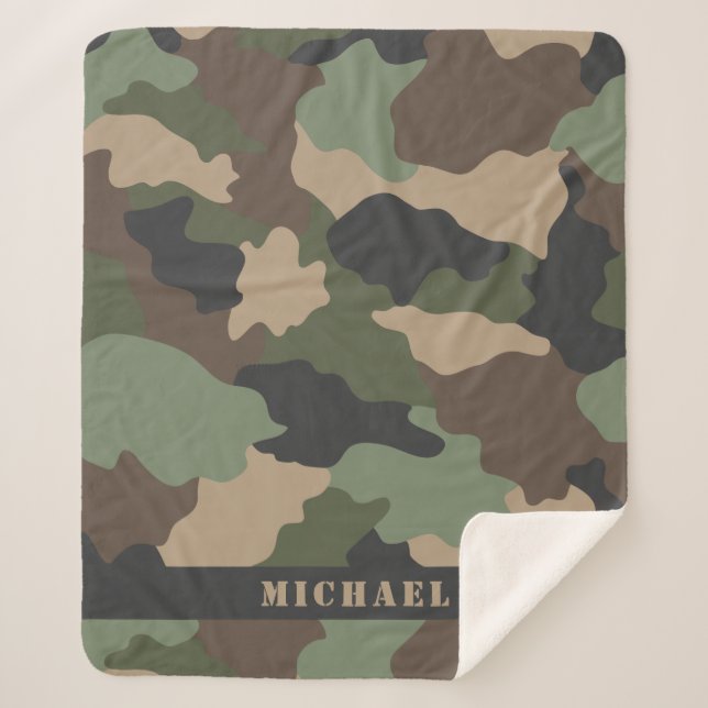 Camouflage Camouflage Military Khaki Green Tan Mon Sherpadecke (Vorderseite)