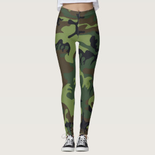 Camouflage Camouflagen Grün Schwarz Braun Leggings
