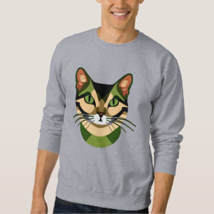 Camouflage Cat Portrait Sweatshirt