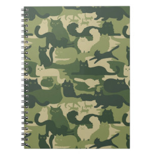 Camouflage Cats Pattern Army Green Kitats Camoufla Notizblock