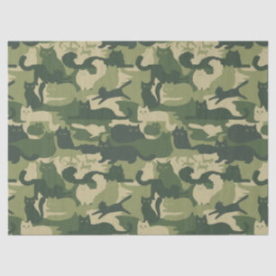 Camouflage Cats Pattern Army Green Kitats Camoufla Seidenpapier