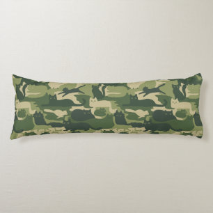Camouflage Cats Pattern Army Green Kitats Camoufla Seitenschläferkissen