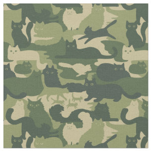 Camouflage Cats Pattern Army Green Kitats Camoufla Stoff