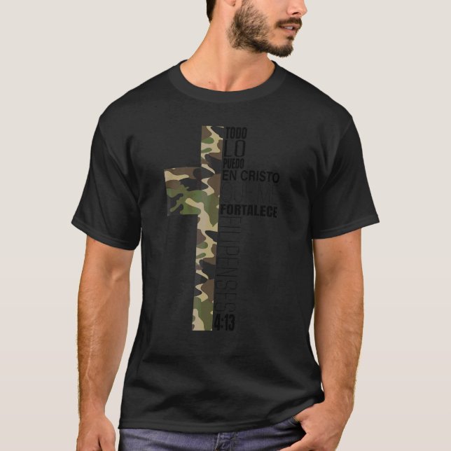 Camouflage Christlich Verschiedene Spanische Männe T-Shirt (Vorderseite)