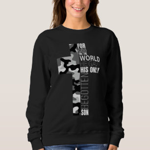 Camouflage Christliche Cross Bible Verse Männer Ki Sweatshirt