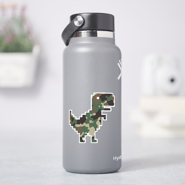 Camouflage Chrome T-Rex Aufkleber (HydroFlask)