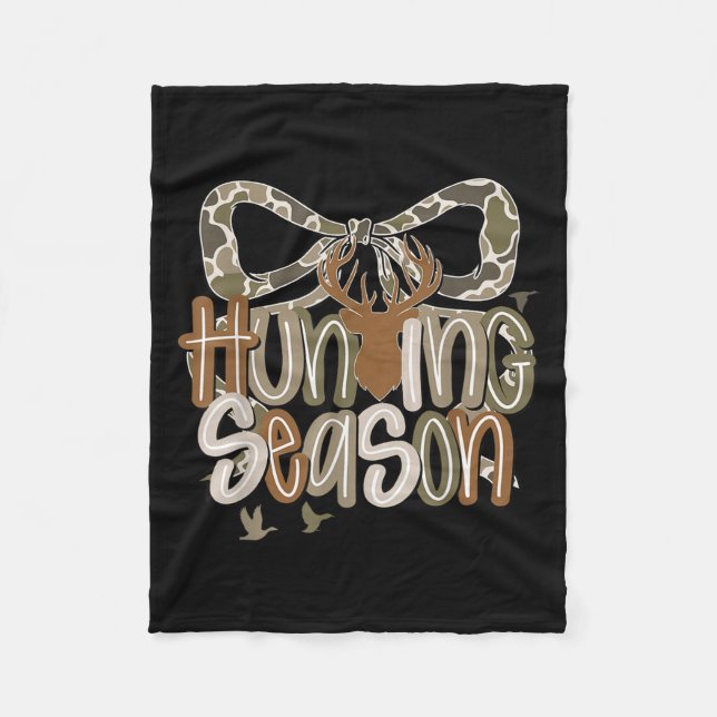 Camouflage Coquette Bow Deer Hunt Jagd Frauen Gir Fleecedecke (Vorderseite)