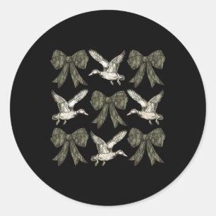 Camouflage Coquette Bow Duck Hunt Duck Jagd Frauen Runder Aufkleber