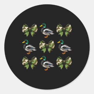 Camouflage Coquette Bow Duck Hunt Mallard Duck Hun Runder Aufkleber