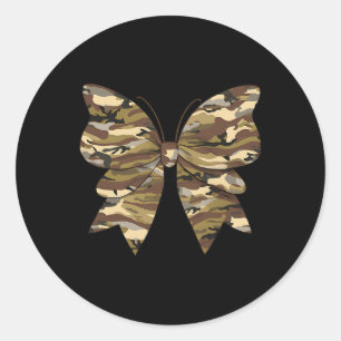 Camouflage Coquette Bow Duck Jagd Frauen Niedlich Runder Aufkleber