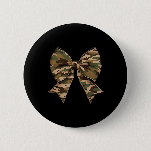 Camouflage Coquette Bow Duck Jagd Mädchen Kinder F Button (Vorderseite)
