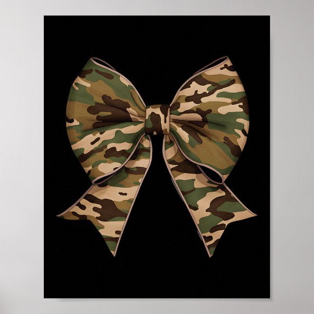 Camouflage Coquette Bow Duck Jagd Mädchen Kinder F Poster (Vorne)