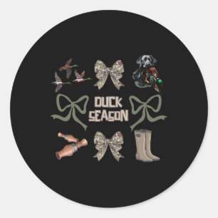 Camouflage Coquette Bow Duck Season Duck Jagd Frau Runder Aufkleber