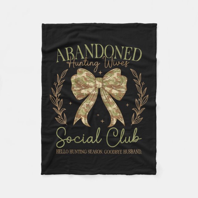 Camouflage Coquette Bow Funny Junting Ehefrau Spri Fleecedecke (Vorderseite)