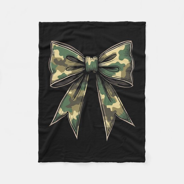 Camouflage Coquette Bow Hunt Duck Jagd Camouflage  Fleecedecke (Vorderseite)