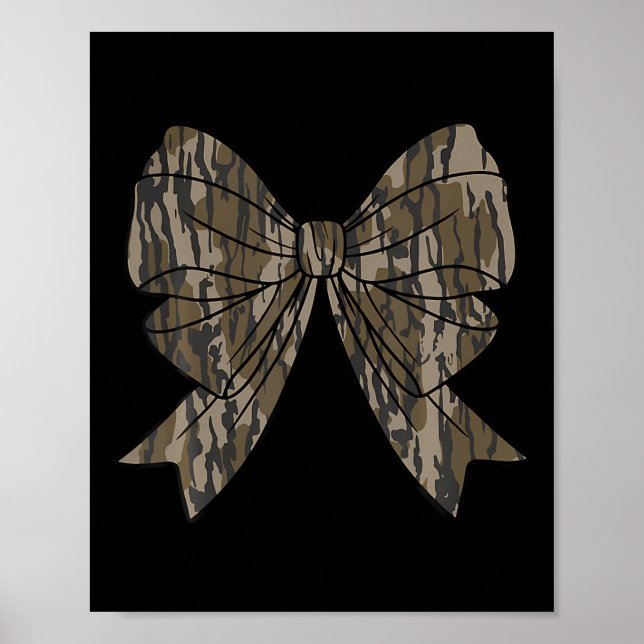 Camouflage Coquette Bow Jagd Frauen Mädchen Poster (Vorne)