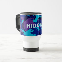 Camouflage Dark Blue & Lila Funny Quote