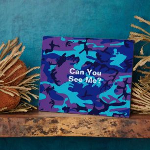Camouflage Dark Blue & Lila Pattern Fotoplatte