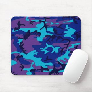 Camouflage Dark Blue & Lila Pattern Mousepad