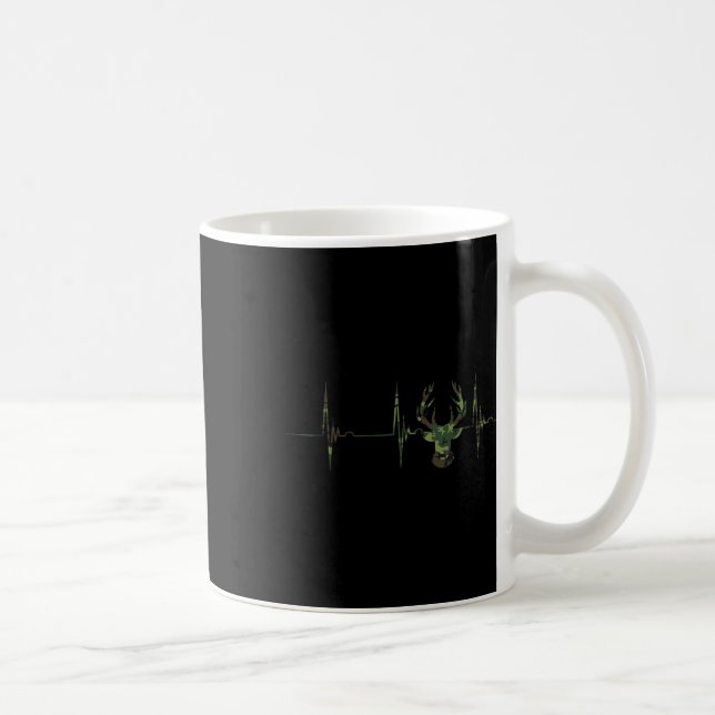 Camouflage Deer Antlers Jagen Heartbeat Ecg Puls Kaffeetasse (Rechts)