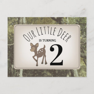 Camouflage Deer Birthday Einladungspostkarte