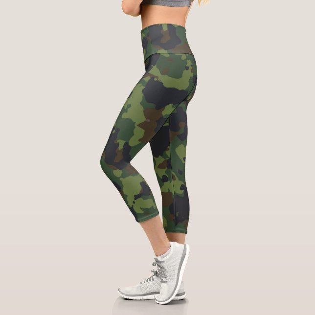 Camouflage der grünen Militärarmee Capri Leggings (Links)