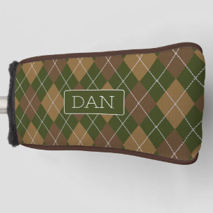 Camouflage der grünen und braunen Raute Muster mit Golf Headcover