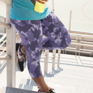 Camouflage der lila Militärarmee Camouflage Capri Leggings