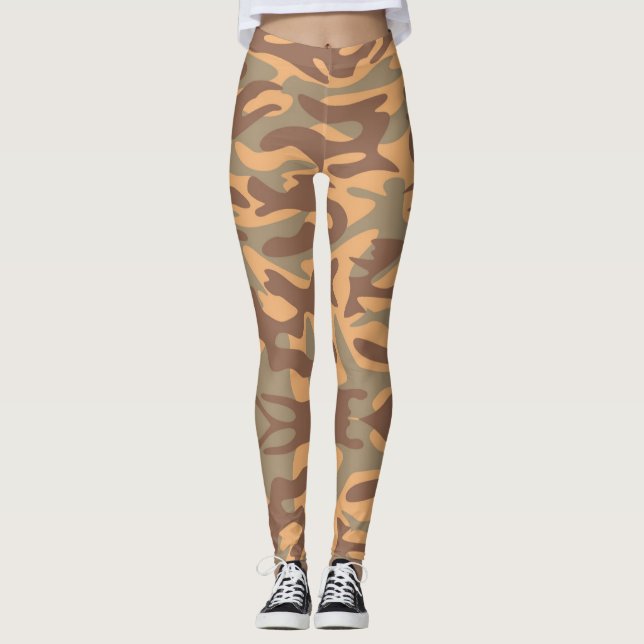 Camouflage Desert Army - Power Yoga Leggings (Vorderseite)