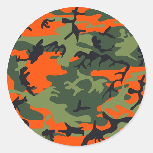 Camouflage-Design Runder Aufkleber (Vorderseite)